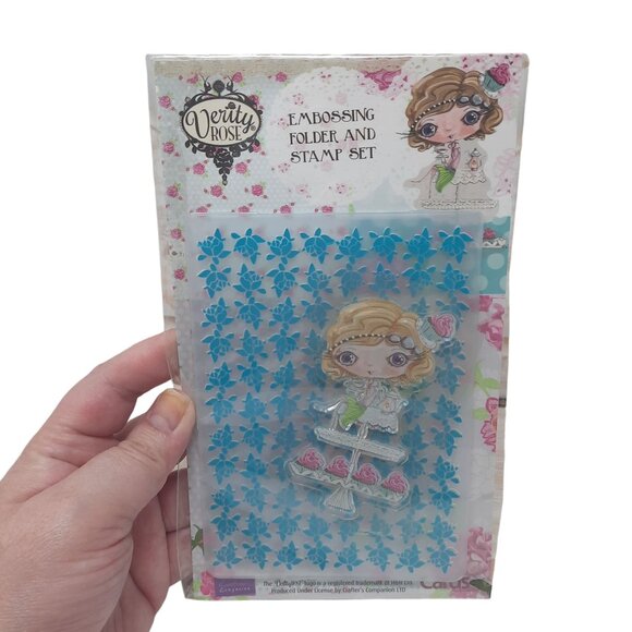 Crafter's Companion - Stamp + Emboss Folder Girl with Cupcake NWOT - Picture 4 of 8